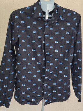 Michael Kors Logo All Over Button-Down Men's Shirt Medium